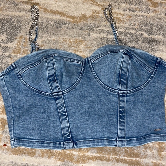 Guess Tops - GUESS Cropped Denim Top